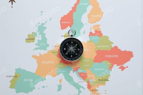 Preview: Traveling, adventure and vacation concept with compass