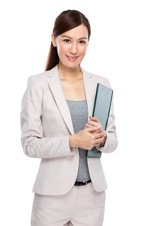 Preview: Businesswoman with clipboard