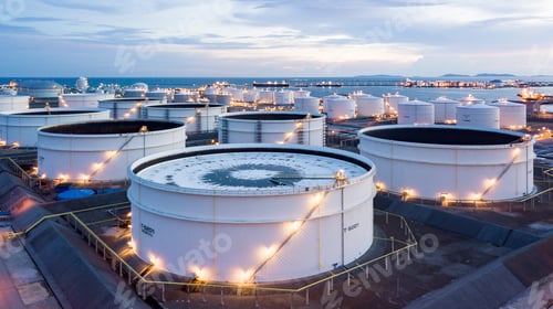 Preview: Oil and gas refinery plant form industry zone, Aerial view oil and gas Industrial.