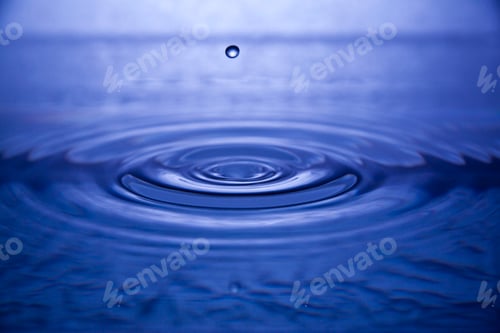 Preview: The round transparent drop of water