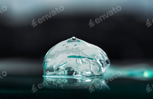 Preview: Gel texture of collagen with bubbles on a dark background