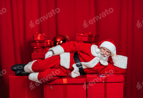 Preview: Santa Claus portrait, Christmas and newyear festive days concepts