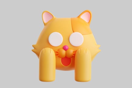 Preview: Cute cartoon kitten figurine