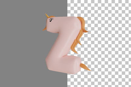 Preview: Letter Z Unicorn 3D Icon