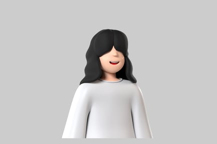 Preview: Cartoon woman with wavy hair