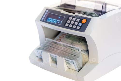 Preview: money counter isolated on white