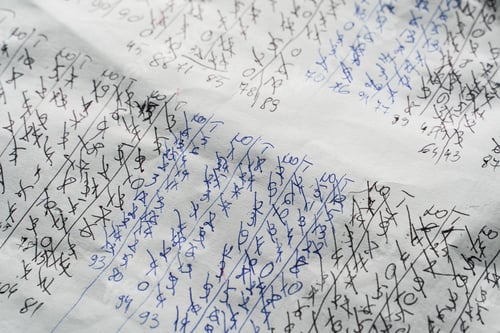 Preview: Handwritten Mathematical Calculations and Potential Cypher on Paper