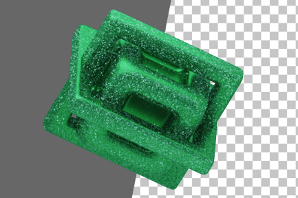 Preview: Glitter Abstract Green Interwoven Cube 3D Icon