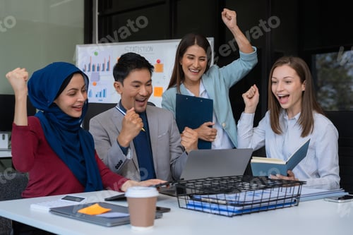 Preview: Happy to be successful partnership teamwork success concept.