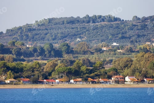 Preview: Residential Homes by the beach on Ionian Sea in a small touristic Town. Katakolo, Greece