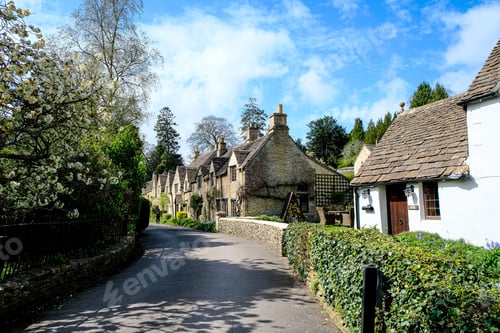 Preview: The West street view of Castle Combe, Cotswolds.