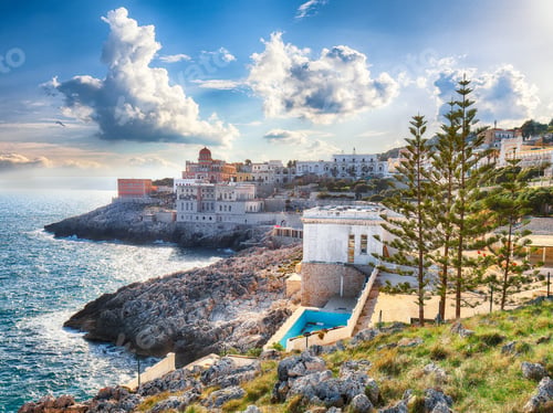 Preview: Beautiful coastal town in Santa Cesarea Terme in Salento region of Italy