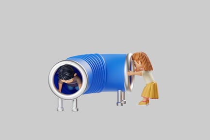 Preview: Kids playing in tunnel slide
