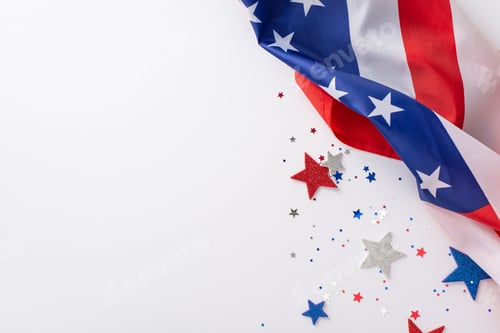 Preview: Labor Day in USA concept. Above view photo of empty space with white