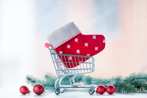Preview: Christmas gift shopping cart