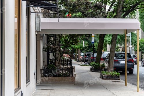 Preview: Entrance Canopy To Luxury Apartment Building in NYC, USA.