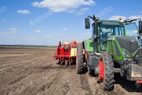 Preview: Agricultural Tractor in a Rural Farming Field