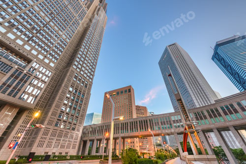 Preview: Shinjuku, Tokyo, Japan cityscape past the Metropolitan Governmen