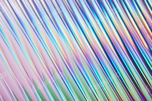 Preview: Iridescent gradient ribbed glass background, diagonal abstract neon texture