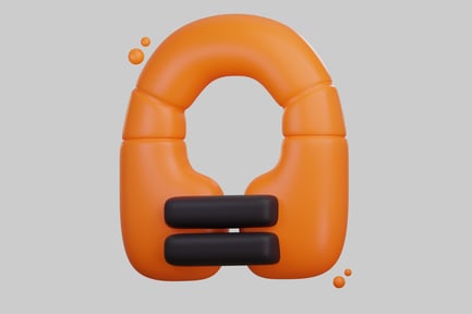 Preview: Stylized orange letter Q.