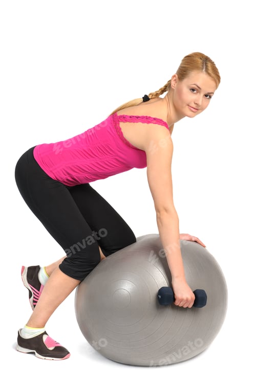 Preview: One-Arm Dumbbell Row on Stability Fitness Ball Exercise