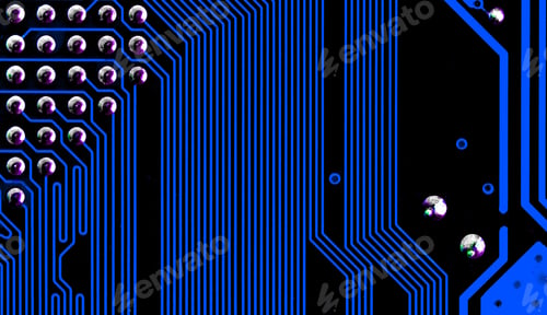 Preview: Macro Close up of printed wiring on PC circuit board