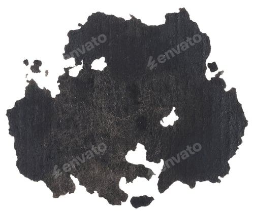 Preview: Watercolor brush stroke of black paint, on a white isolated background