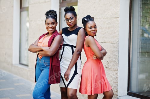 Preview: Three stylish african american woman