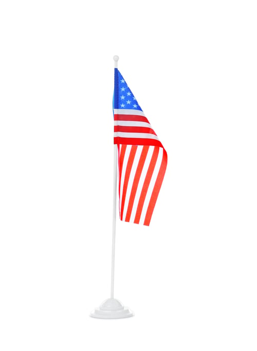Preview: American flag on white background. National symbol