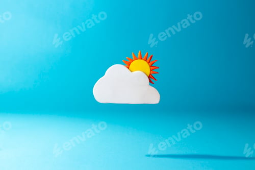 Preview: Cloudy Sunny Day Weather Icon Made of Clay