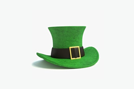 Preview: Green felt hat with black band and gold buckle