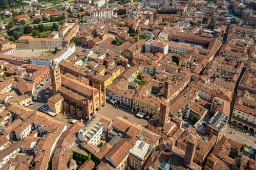 Preview: Aerial view of the historic center of Alba