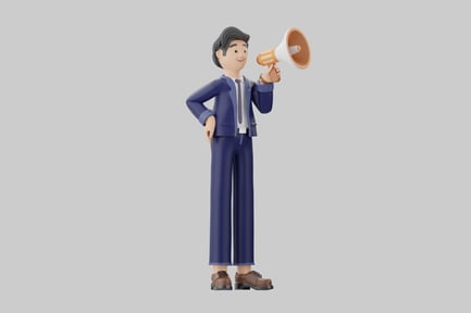 Preview: Cartoon businessman with megaphone