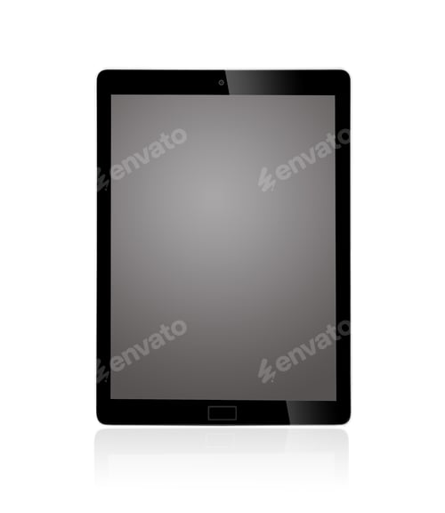 Preview: Tablet pc computer on white background