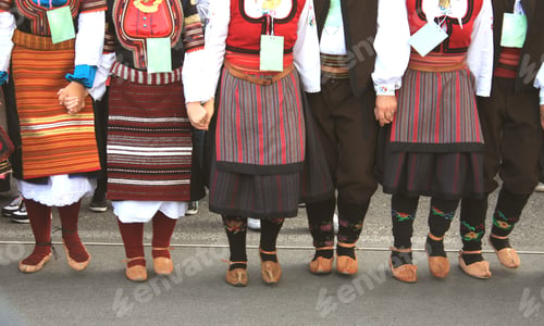Preview: folklore group from Serbia dressed in traditional clothing is preforming Serbian national dances.