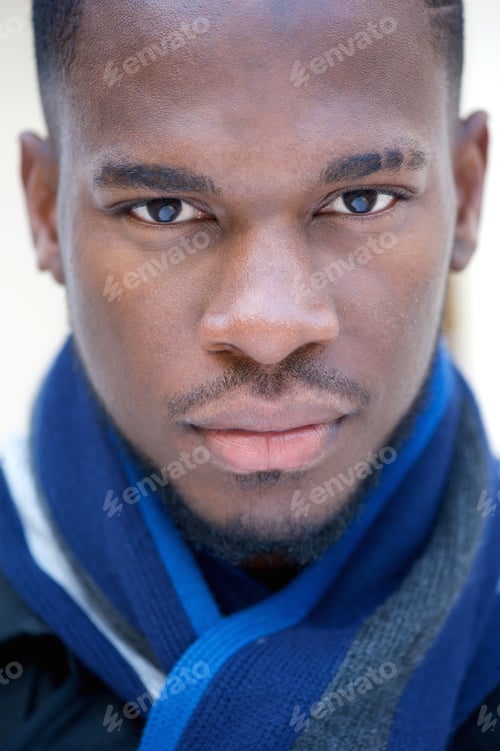 Preview: African american man with blue scarf