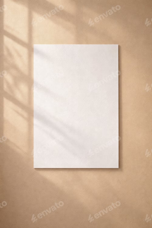 Preview: Blank White Paper Mockup on Textured Background with Natural Light