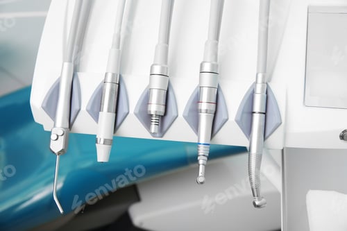 Preview: Set of professional instruments in dentist's office