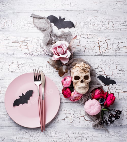 Preview: Halloween creative decor with skull