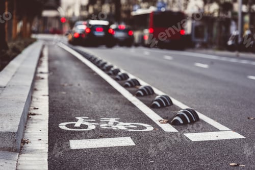 Preview: Bicycle road sign on the street