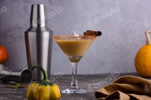 Preview: Creamy pumpkin martini cocktail or liquor