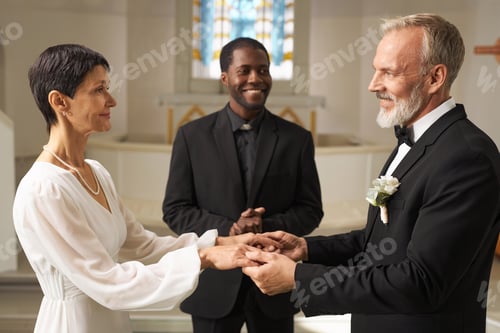Preview: Loving Senior Couple Getting Married at Church Altar