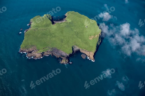 Preview: Aerial view of beautiful small island in Iceland