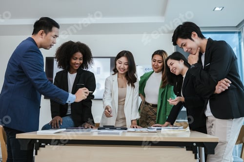 Preview: Group of professional business people are working and brainstorming in conference room