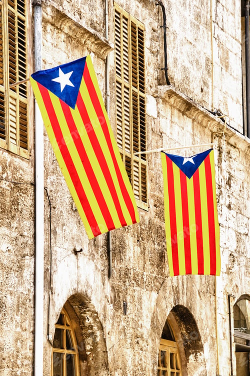 Preview: Vertical shot of Estelada, the Catalan independentist flag