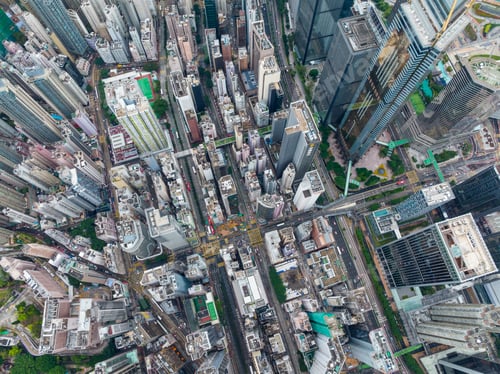 Preview: Hong Kong 03 February 2022: Top view of Hong Kong city