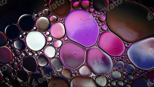 Preview: Abstract Colorful Food Oil Drops Bubbles and spheres Flowing on Water Surface