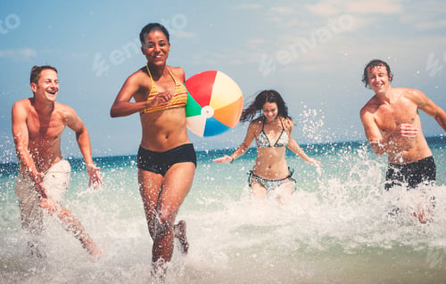 Preview: Beach Ball Cheerful Enjoyment Freinds Summer Concept