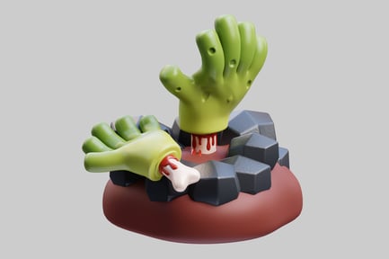 Preview: Undead figure with extended limbs and blood drips