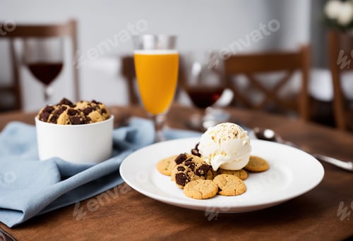 Preview: A Perfect Pairing: Cookies and Ice Cream on a Plate.